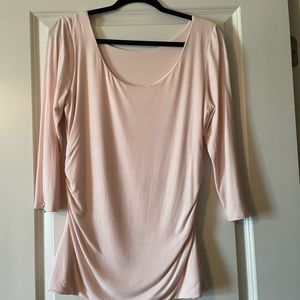 Light pink Bodycon top with pearl buttons and scoop back
